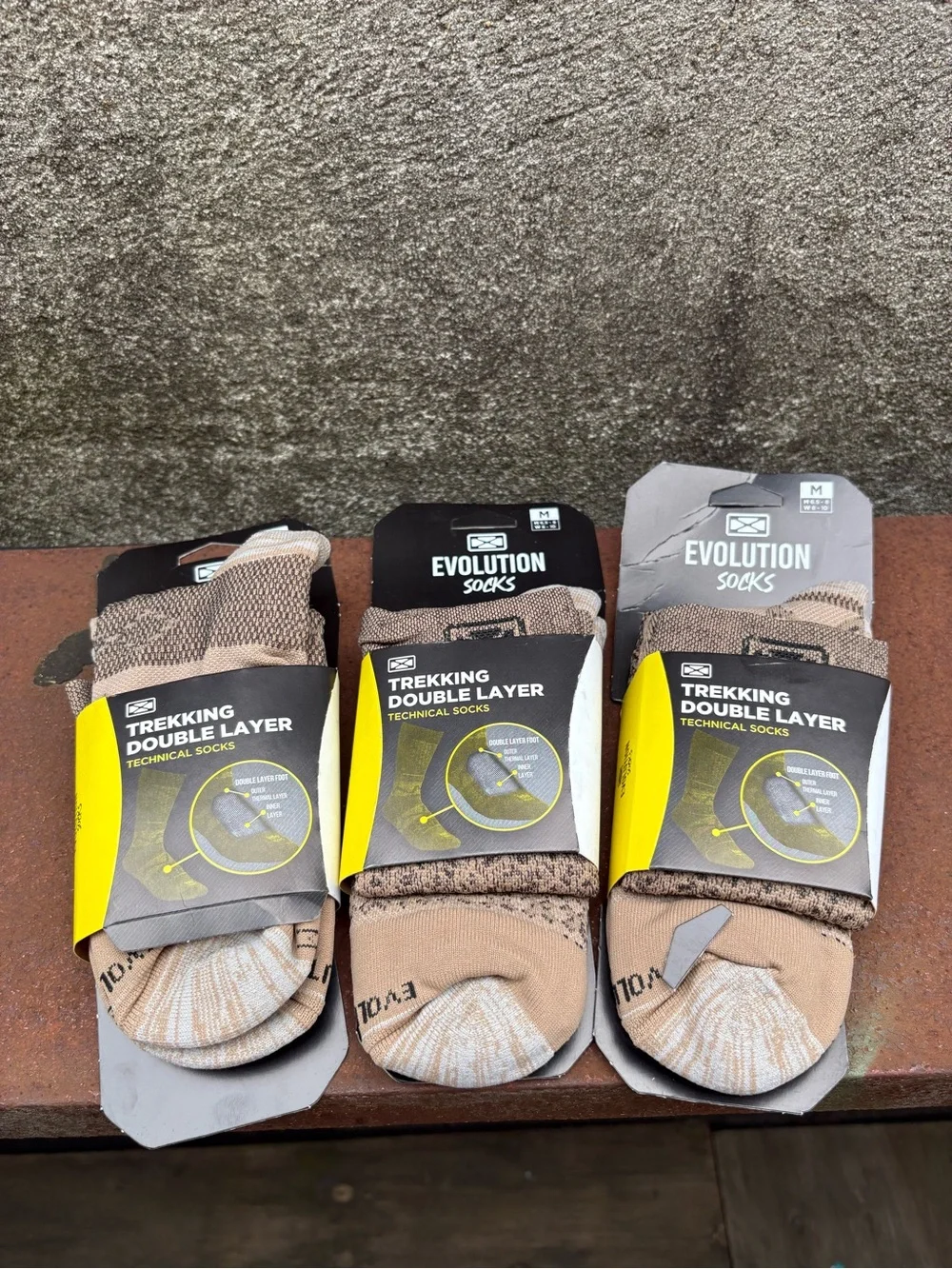 Bundle Evolution Trekking Double Layer Technical Socks Sz Medium Hiking New